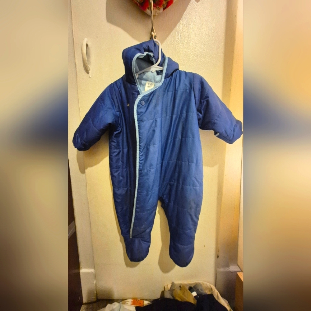 GAP Navy Quilted Baby Snowsuit